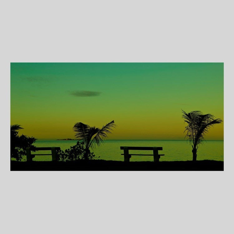 IGREBOW ニューカレドニア 夕暮れの海とヤシの木 ビッグサイズ｜[ウッド 1×2] アイグレボウ インテリアフォト ピクチャーアート 写真