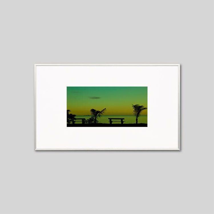IGREBOW ニューカレドニア 夕暮れの海とヤシの木｜[アルミ 1×2] アイグレボウ インテリアフォト ピクチャーアート 写真