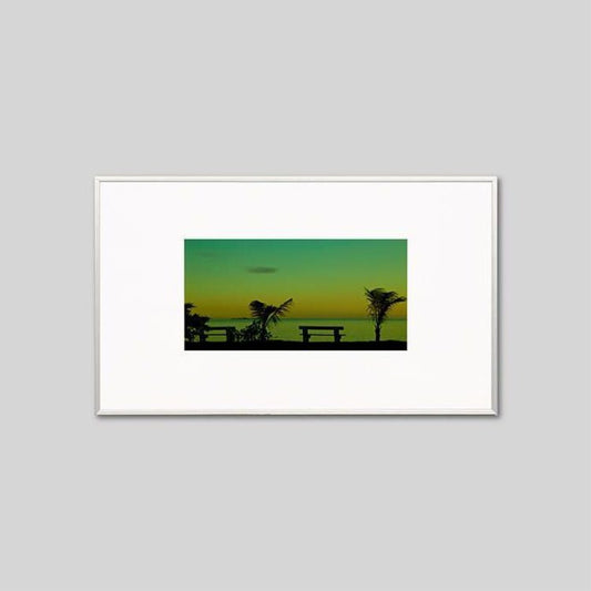 IGREBOW ニューカレドニア 夕暮れの海とヤシの木｜[アルミ 1×2] アイグレボウ インテリアフォト ピクチャーアート 写真