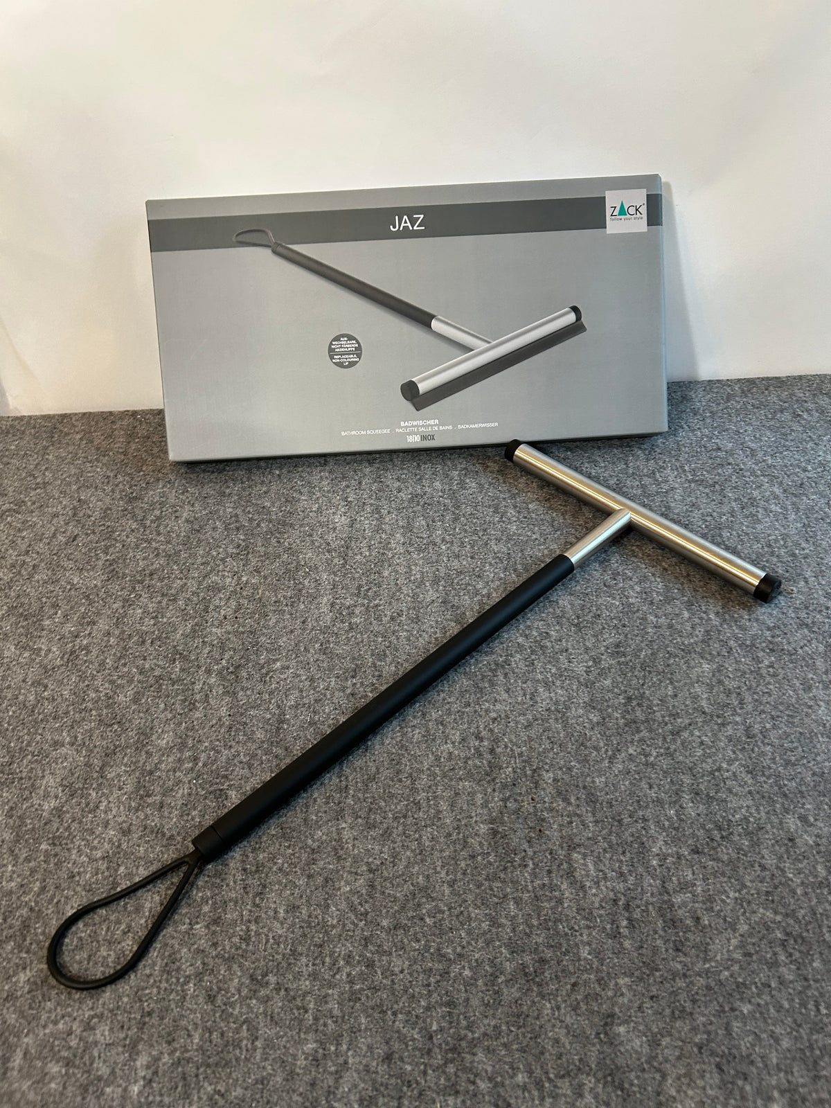[SAMPLE] [廃番] バスルームスクイージーM｜ZACK 40327 JAZ HL 18/10ステンレス製 ヘアライン仕上げ