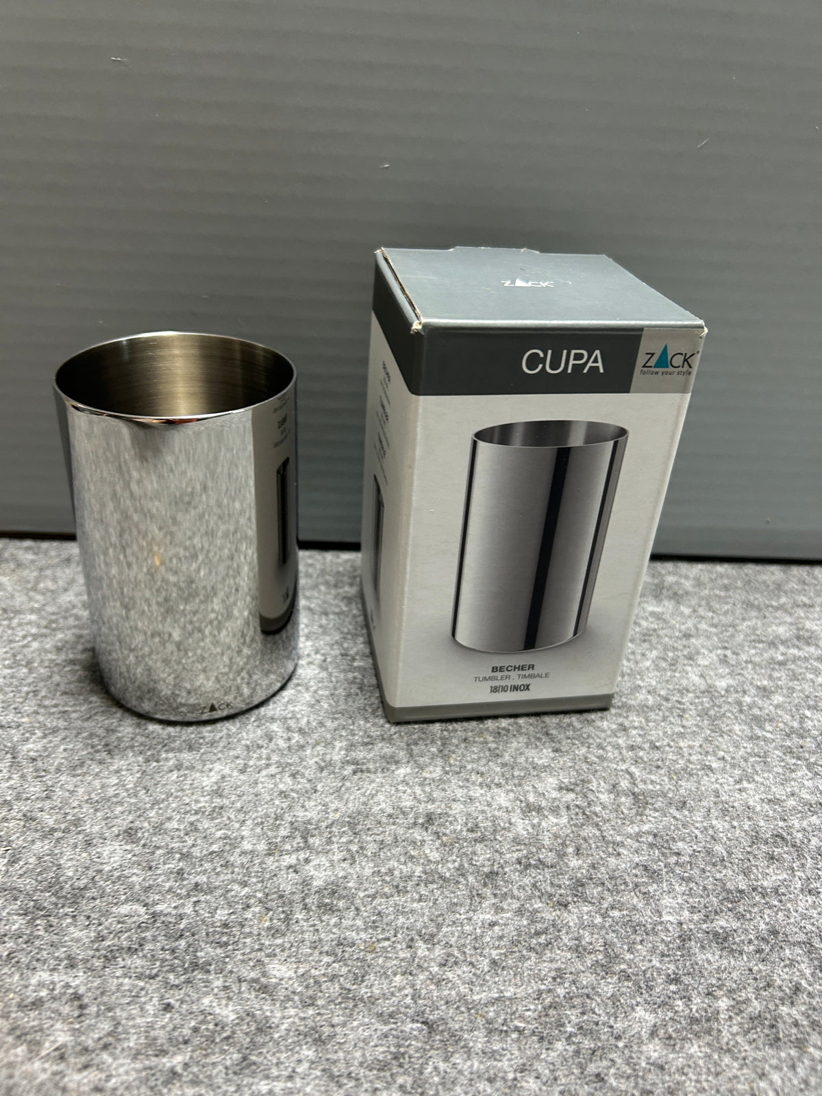 [SAMPLE] タンブラー｜ZACK 40081 CUPA MP コップ 高さ10cm 直径6.5cm 250ml 18/10ステンレス製 ミラーポリッシュ仕上げ