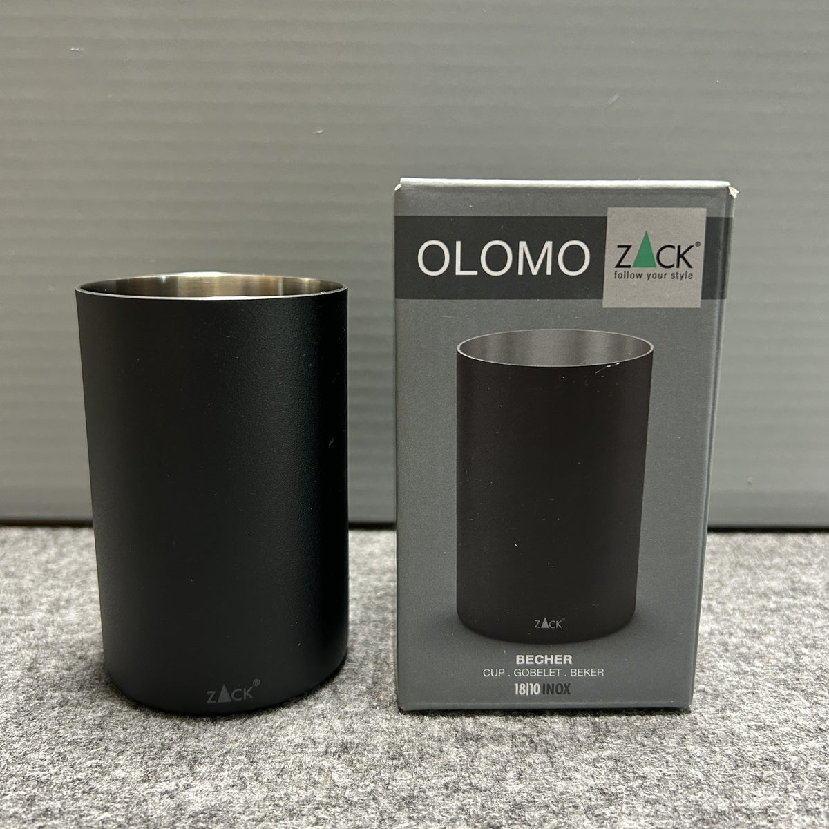 [SAMPLE] タンブラー｜ZACK 40131 OLOMO MB コップ 高さ10cm 直径6.5cm 250ml 18/10ステンレス製 マットブラック H2-49