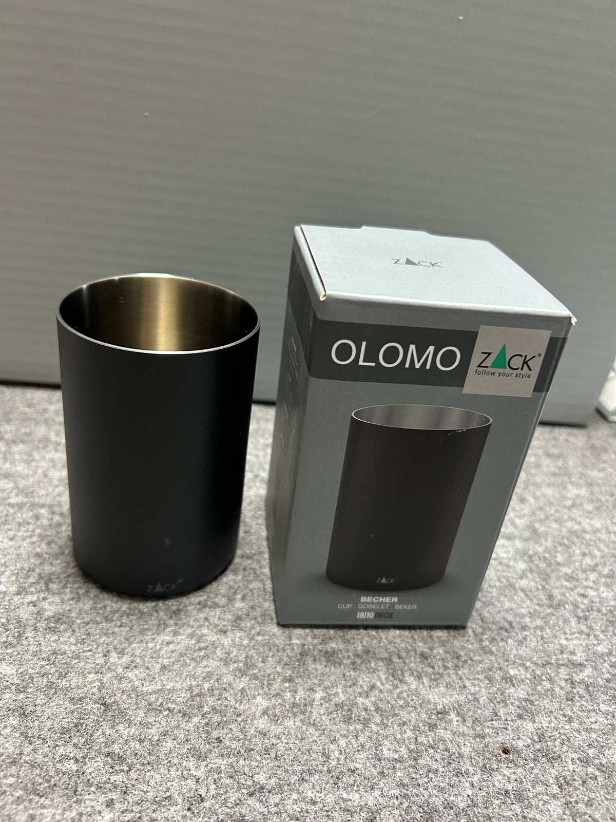 [SAMPLE] タンブラー｜ZACK 40131 OLOMO MB コップ 高さ10cm 直径6.5cm 250ml 18/10ステンレス製 マットブラック H2-49
