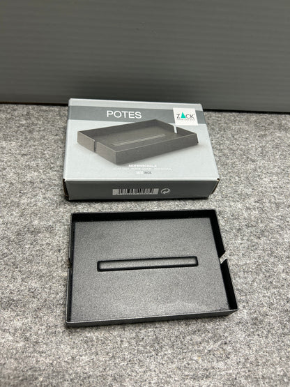 [SAMPLE] ソープディッシュ｜ZACK 40537 POTES MB ソープトレー 石鹸置き 幅12.5cm 奥行き8.5cm 高さ2cm 18/10ステンレス製 マットブラック