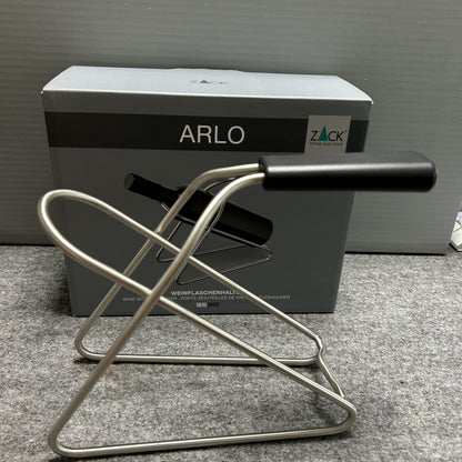 [SAMPLE] ワインボトルホルダー｜ZACK 20576 ARLO HL ワインボトルキャリー 持ち運び 高さ19cm 幅9.7cm 奥行き23.5cm 18/10ステンレス製 ヘアライン仕上げ H2-408