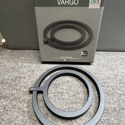 [SAMPLE] テーブルトライベット｜ZACK 20329 VARGO アルミ製(黒色アルマイト処理) マットブラック 鍋敷 直径17cm 高さ1.3cm