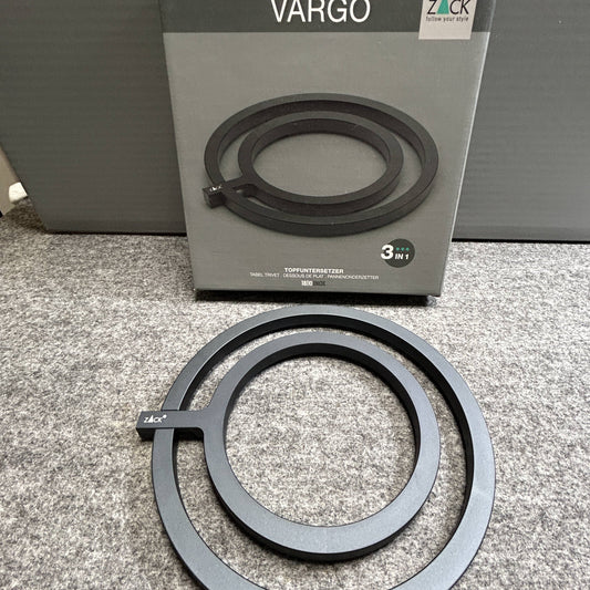 [SAMPLE] テーブルトライベット｜ZACK 20329 VARGO アルミ製(黒色アルマイト処理) マットブラック 鍋敷 直径17cm 高さ1.3cm