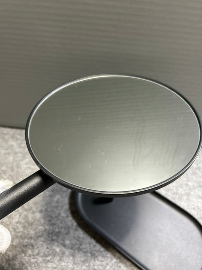 [SAMPLE] メイクアップミラー｜ZACK 40525 OLOMO MB 卓上ハンドヘルドミラー コスメティックミラー 単面鏡 等倍鏡 高さ30.2cm トレー幅22.5cm 奥行き10cm 鏡直径14.6cm 18/10ステンレス製 マットブラック