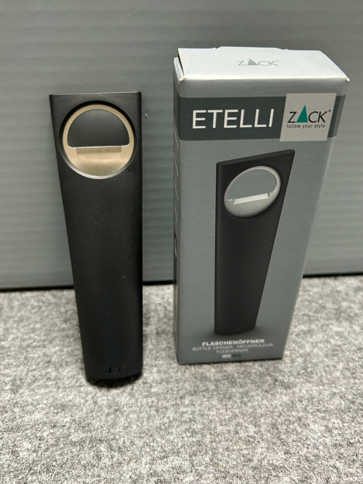 [SAMPLE] ボトルオープナー｜ZACK 20573 ETELLI HL 栓抜き 超軽量 高さ14.3cm 幅4.5cm 18/10ステンレス製 ヘアライン仕上げ [在庫有り]