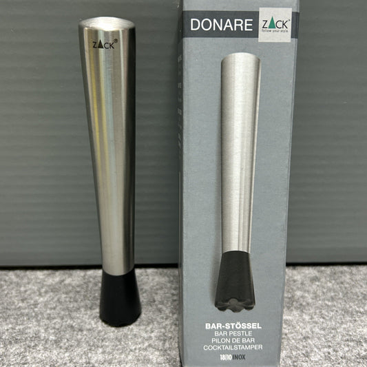 [SAMPLE] バーペストル｜ZACK 20315 DONARE HL カクテルペストル 長さ17.2cm 直径 2.6cm 18/10ステンレス製 ヘアライン仕上げ