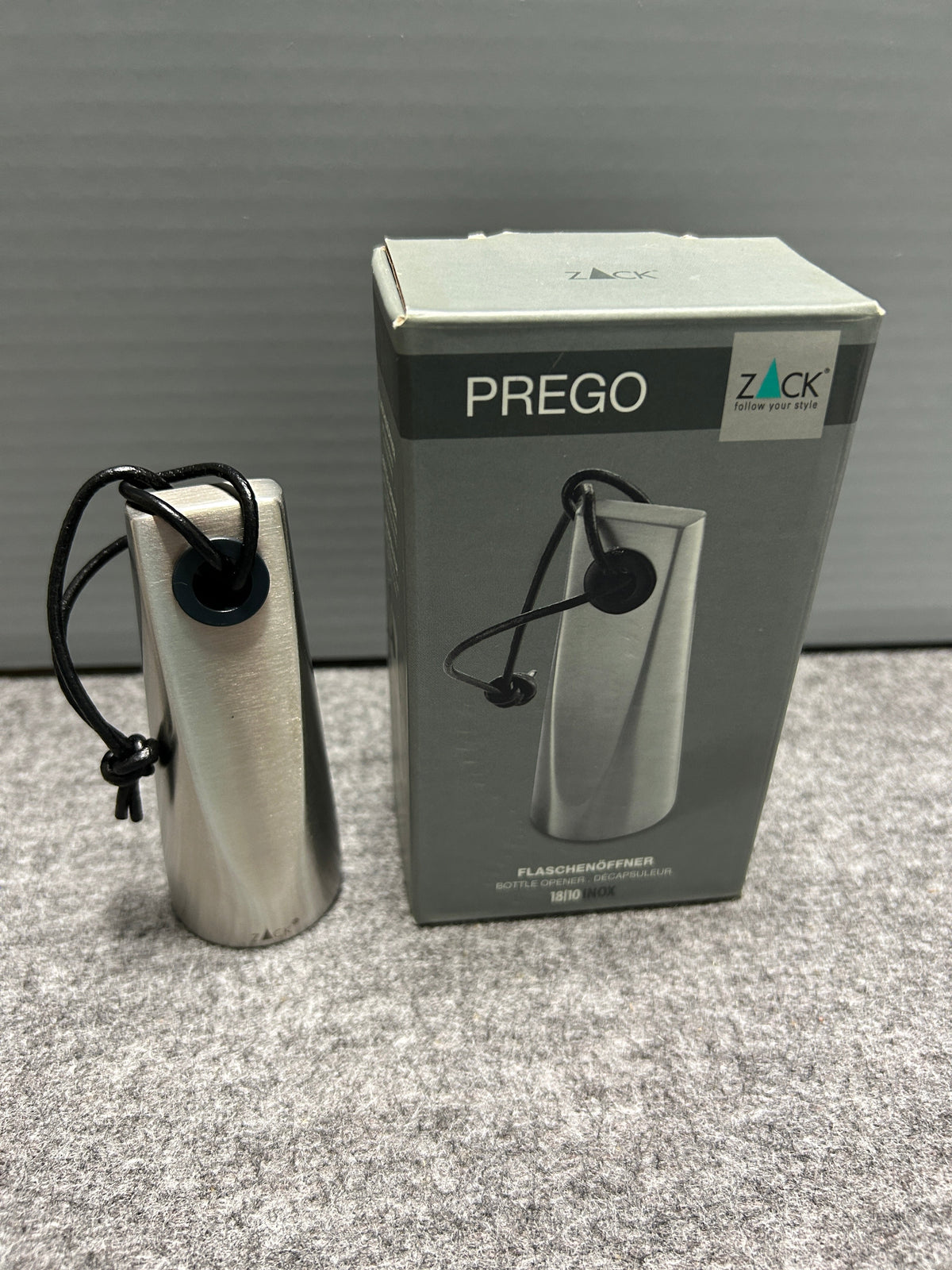 [SAMPLE] ボトルオープナー｜ZACK 20568 PREGO HL 栓抜き 高さ10cm 幅4cm 18/10ステンレス製 ヘアライン仕上げ H2-69 [在庫有り]