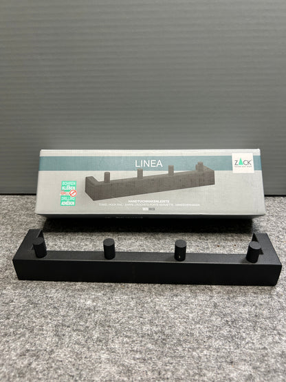 [SAMPLE] タオル掛け｜ZACK 40579 LINEA MB タオルフックレール タオルホルダー ループタオル タオルハンガー 壁設置 幅26.5cm 高さ4.8cm 奥行き4.7cm 18/10ステンレス製 マットブラック H1