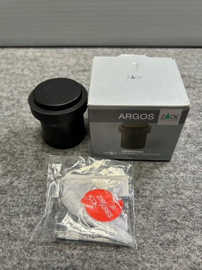 [SAMPLE] [廃番] ドアストッパー（戸当たり）｜ZACK 50633 ARGOS MB 玄関ストッパー 扉ストッパー 固定タイプ 戸当り 床付 直径5cm 高さ5cm 18/10ステンレス製 マットブラック