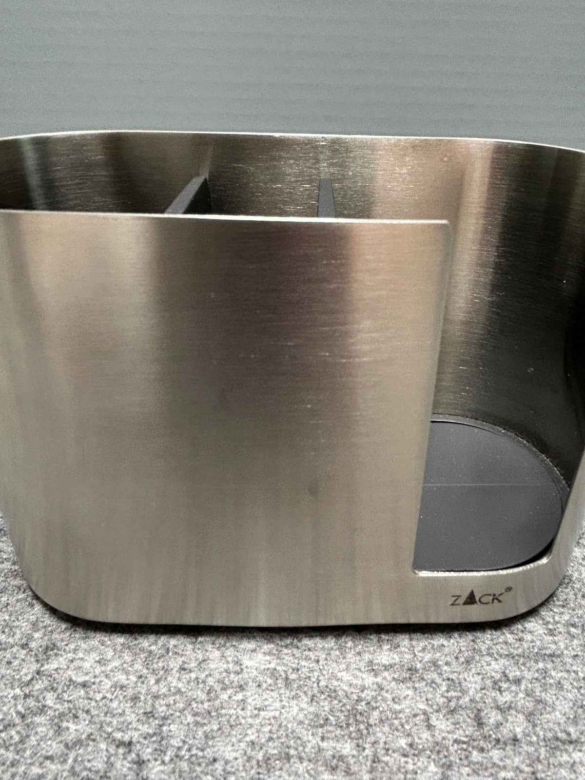 [SAMPLE] コスメティクスオーガナイザー｜ZACK 40566 OLOMO HL コットンパッドスタンド コスメケース メイク小物 洗面収納 幅14cm 高さ9.4cm 奥行き6.3cm 18/10ステンレス製 ヘアライン仕上げ