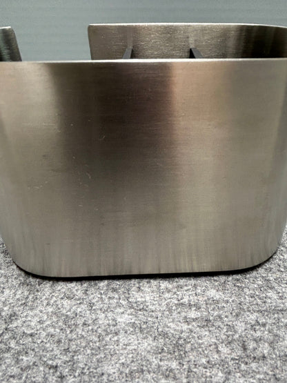 [SAMPLE] コスメティクスオーガナイザー｜ZACK 40566 OLOMO HL コットンパッドスタンド コスメケース メイク小物 洗面収納 幅14cm 高さ9.4cm 奥行き6.3cm 18/10ステンレス製 ヘアライン仕上げ