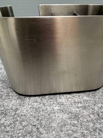 [SAMPLE] コスメティクスオーガナイザー｜ZACK 40566 OLOMO HL コットンパッドスタンド コスメケース メイク小物 洗面収納 幅14cm 高さ9.4cm 奥行き6.3cm 18/10ステンレス製 ヘアライン仕上げ