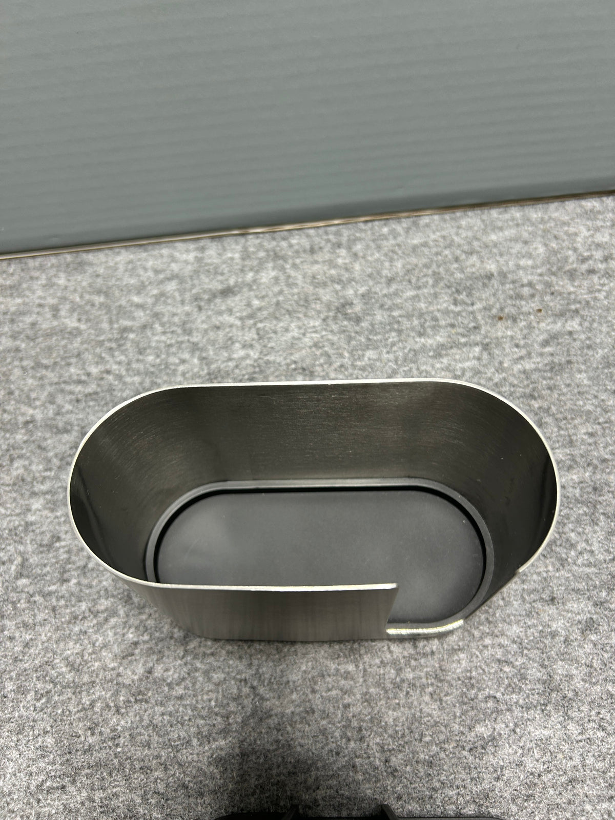 [SAMPLE] コスメティクスオーガナイザー｜ZACK 40566 OLOMO HL コットンパッドスタンド コスメケース メイク小物 洗面収納 幅14cm 高さ9.4cm 奥行き6.3cm 18/10ステンレス製 ヘアライン仕上げ
