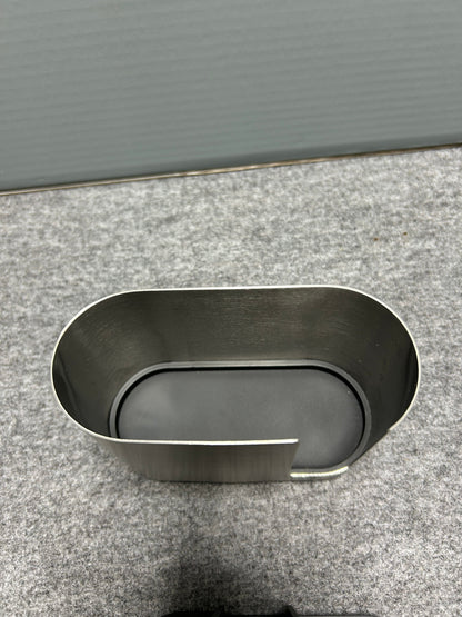 [SAMPLE] コスメティクスオーガナイザー｜ZACK 40566 OLOMO HL コットンパッドスタンド コスメケース メイク小物 洗面収納 幅14cm 高さ9.4cm 奥行き6.3cm 18/10ステンレス製 ヘアライン仕上げ