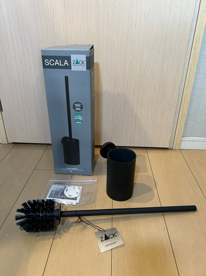 [SAMPLE] トイレブラシ｜ZACK 40852 SCALA MB 壁設置タイプ トイレ掃除 長さ52cm ケース直径13cm 18/10ステンレス製 マットブラック [在庫有り]
