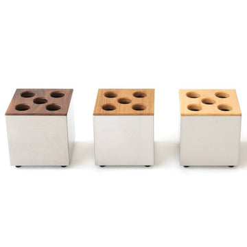 傘立て CUBE(キューブ) 5本差し｜ステンレス×天然無垢材 アンブレラスタンド UC-1 パペルスコルク(papperskorg)