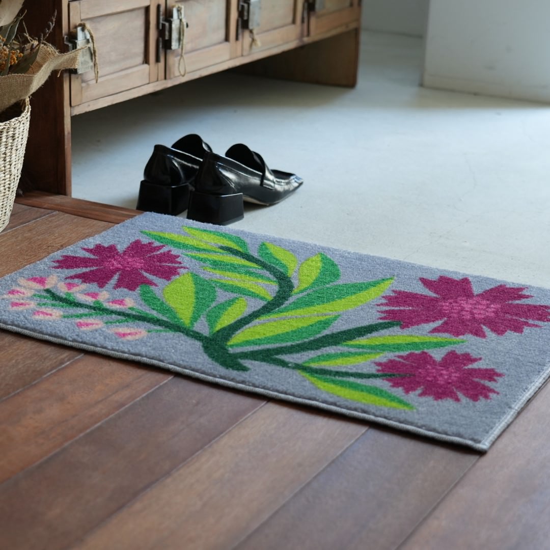 玄関マット 室内用 BOOKHOU COLLECTION 全6デザイン 45×65cm｜花 はな フラワー かわいい 家庭用 玄関 エントランス スマート 滑り止め ウェルカムマット エントランスマット