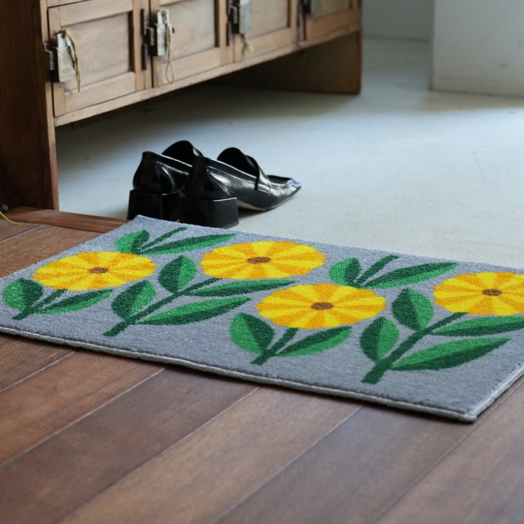 玄関マット 室内用 BOOKHOU COLLECTION 全6デザイン 45×65cm｜花 はな フラワー かわいい 家庭用 玄関 エントランス スマート 滑り止め ウェルカムマット エントランスマット