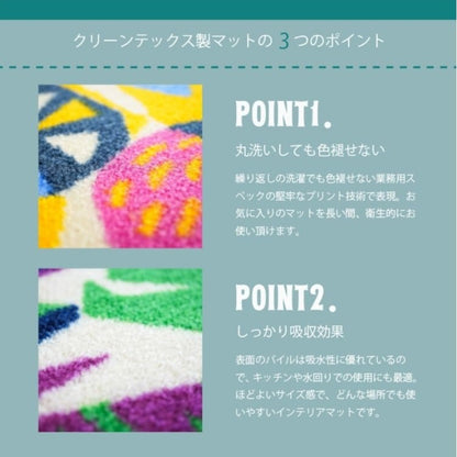 玄関マット 室内用 Day Starter 3デザイン 45x75cm｜かわいい 家庭用 玄関 エントランス スマート 滑り止め ウェルカムマット エントランスマット
