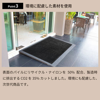 玄関マット Eco Absorb エコ・アブソーブ 全8サイズ｜シンプル 高機能  吸水 吸油 業務用 家庭用 玄関 エントランス スマート 滑り止め 防炎