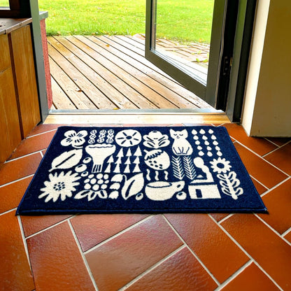 玄関マット 室内用 ERI SHIMATSUKA 6デザイン 45×75cm 48.5×70cm 110×60cm｜かわいい 家庭用 玄関 エントランス スマート 滑り止め ウェルカムマット