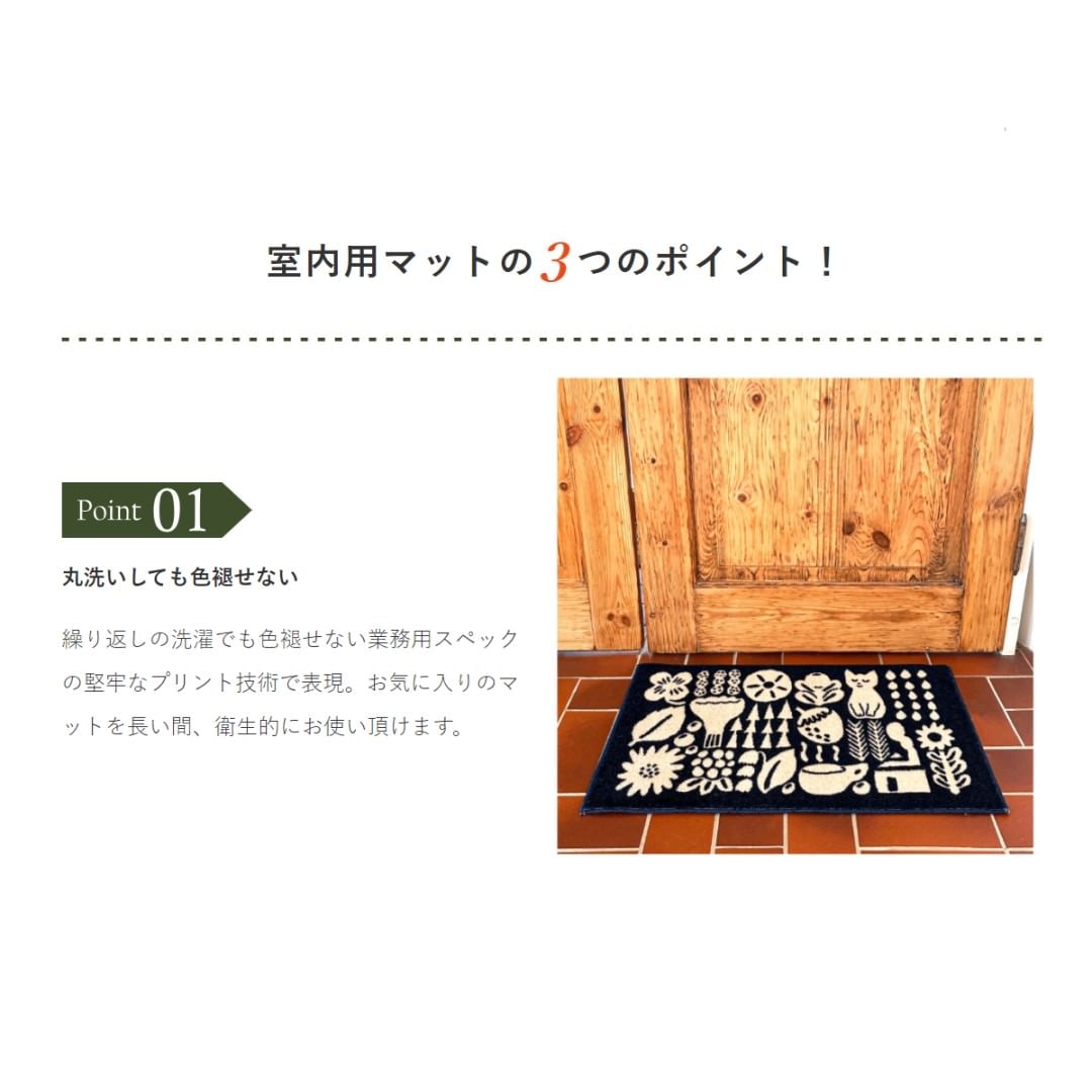 玄関マット 室内用 ERI SHIMATSUKA 6デザイン 45×75cm 48.5×70cm 110×60cm｜かわいい 家庭用 玄関 エントランス スマート 滑り止め ウェルカムマット