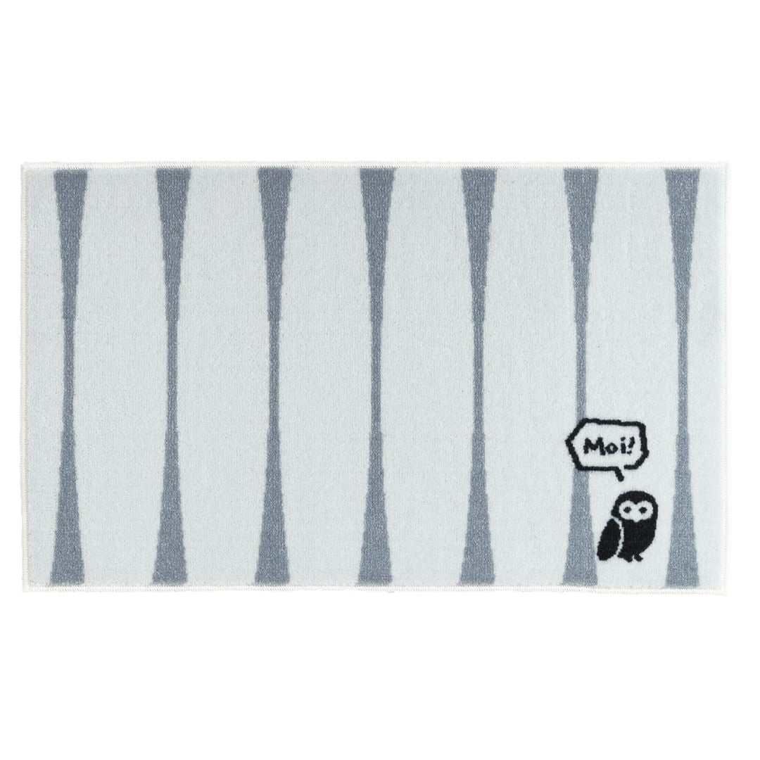 玄関マット 室内用 kahou Moi! 3デザイン 45×75cm｜ふくろう みみずく かわいい 家庭用 玄関 エントランス スマート 滑り止め ウェルカムマット エントランスマット
