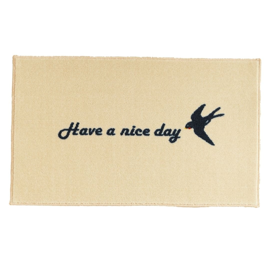 玄関マット 室内用 kahou HAVE A NICE DAY 4デザイン 45×75cm｜鳥 とり かわいい 家庭用 玄関 エントランス スマート 滑り止め ウェルカムマット エントランスマット