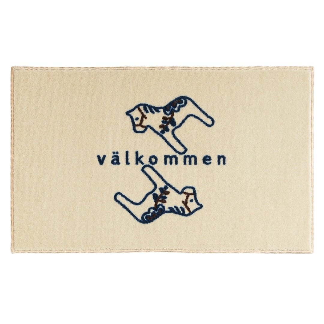 玄関マット 室内用 kahou valkommen(ようこそ) 4デザイン 45×75cm｜馬 かわいい 家庭用 玄関 エントランス 滑り止め ウェルカムマット エントランスマット