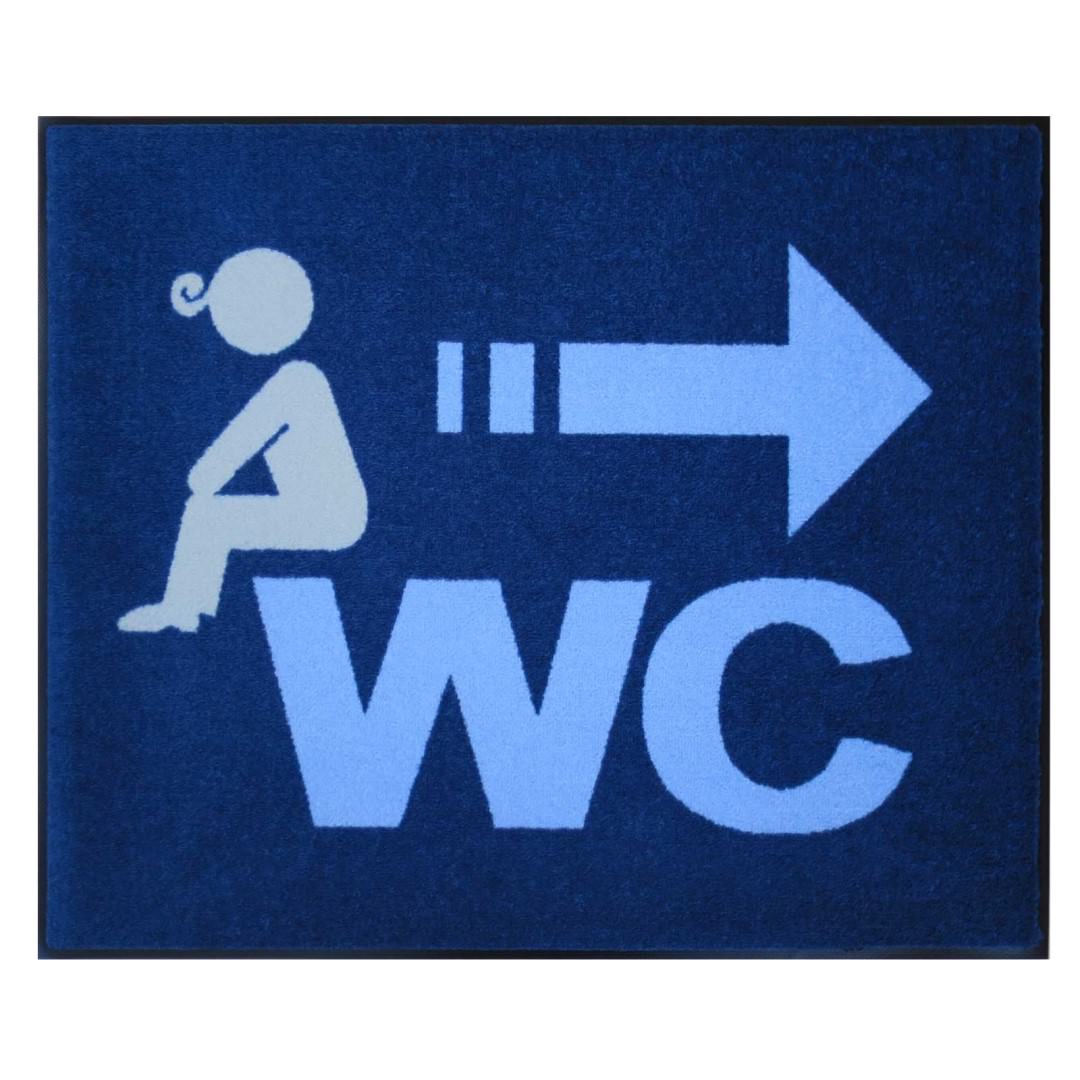 [受注生産] サインマット WC-男性 75 x 90 cm ウォッシャブル(水洗いOK) 防滑加工｜丈夫 上質 高級 工場 インテリア デザイナーズ 屋内外兼用 注意喚起
