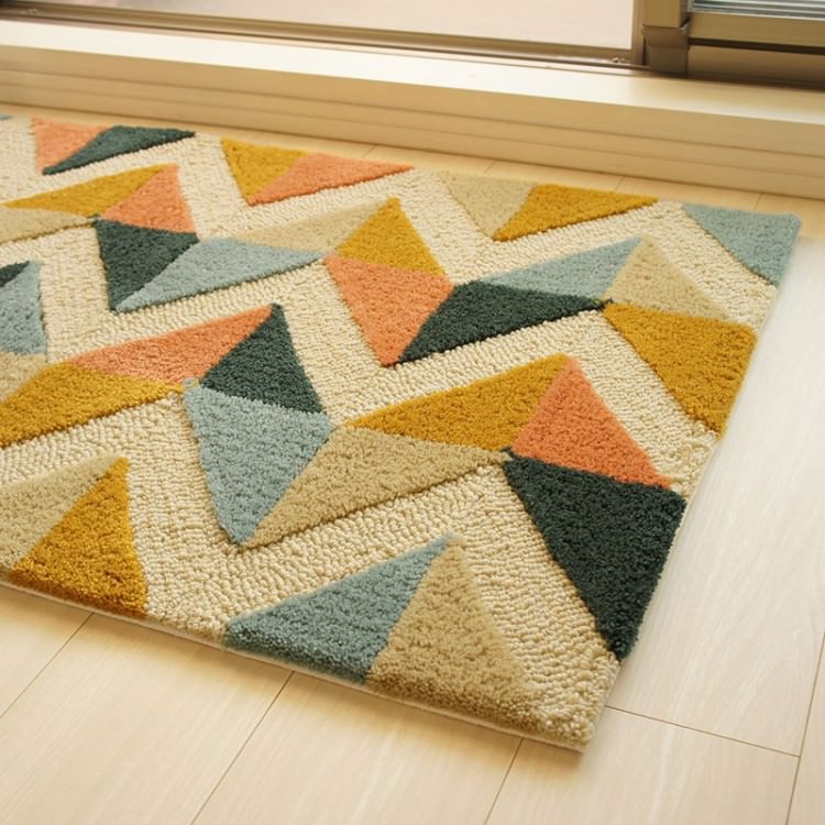 70×120cm マット Fixed Size Mat 5105 防ダニ ウォッシャブル(水洗いOK) 防滑加工｜おしゃれ 雑貨 かわいい ナチュラル 上質 高級 ホテルライク エレガント インテリア インダストリアル デザイナーズ
