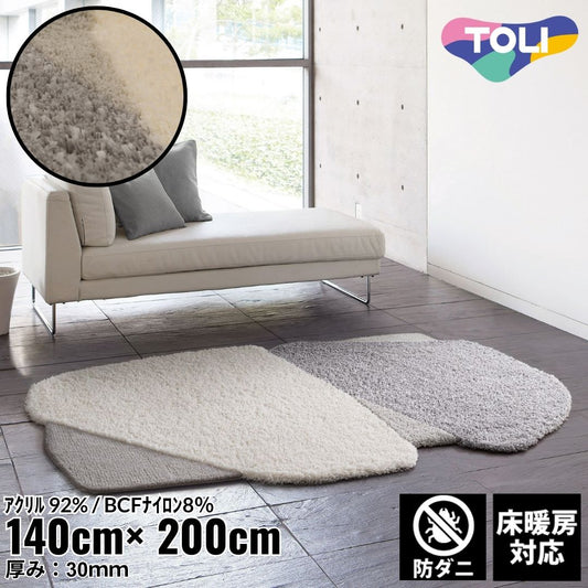 140×200cm ラグ Shape 4003 防ダニ 床暖房対応｜おしゃれ 雑貨 かわいい ナチュラル 上質 高級 ホテルライク エレガント インテリア インダストリアル デザイナーズ じゅうたん 絨毯 カーペット ふかふか