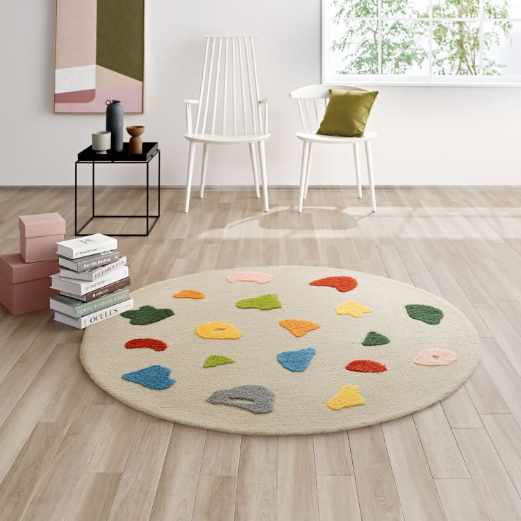 148×148cm ラグ Playful 4902 防ダニ 床暖房対応｜おしゃれ 雑貨 かわいい ナチュラル 上質 高級 ホテルライク エレガント インテリア インダストリアル デザイナーズ じゅうたん 絨毯 カーペット ふかふか