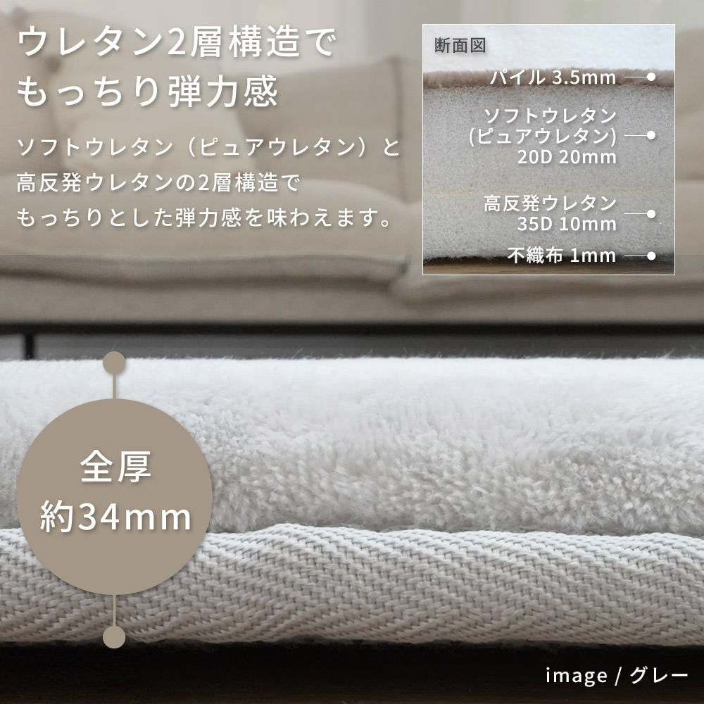 高反発2層ウレタンフランネルボリュームラグ（NP-03）