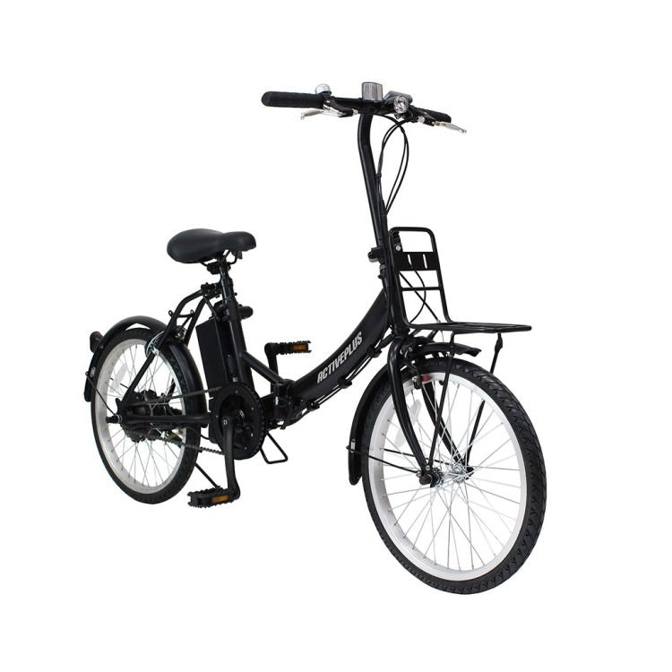 [電動アシスト自転車] ACTIVE PLUS アクティブプラス 20インチ ノーパンク電動アシスト FDB20EB マットブラック MG-AP20EBN 送料無料 (北海道・沖縄・離島別送料) 60