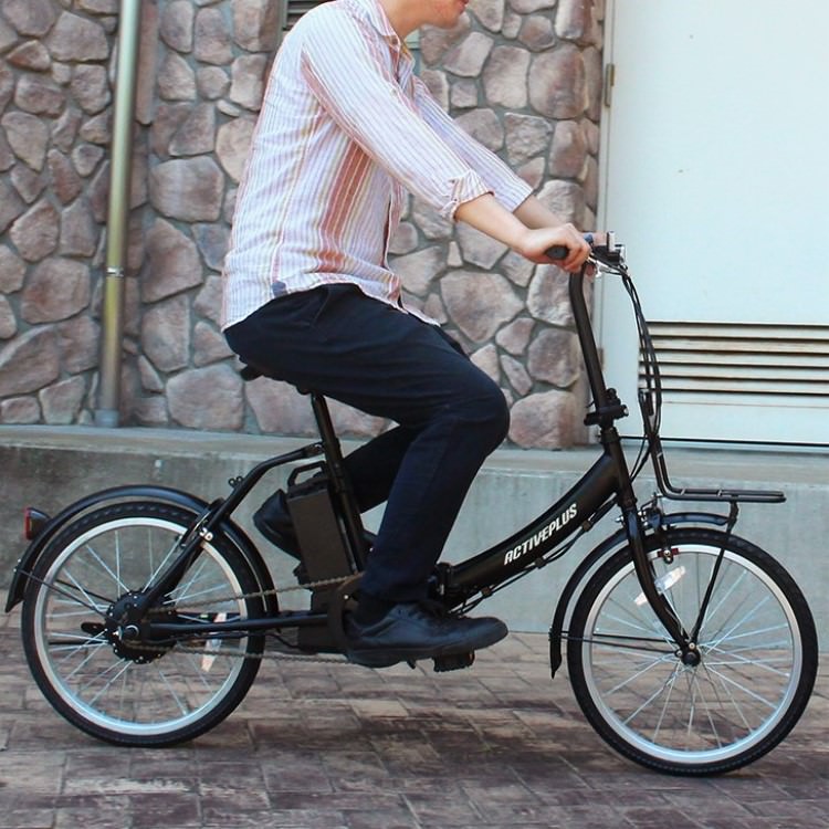 [電動アシスト自転車] ACTIVE PLUS アクティブプラス 20インチ ノーパンク電動アシスト FDB20EB マットブラック MG-AP20EBN 送料無料 (北海道・沖縄・離島別送料) 60