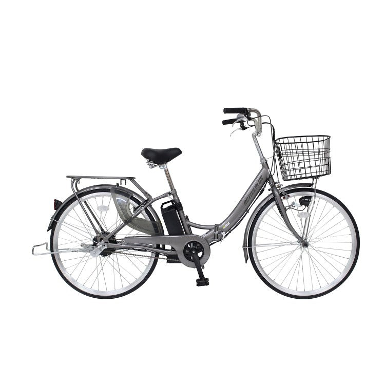 [電動アシスト自転車] ACTIVE PLUS アクティブプラス ノーパンク電動アシスト FDB26EB スモークシルバー MG-AP26EBN 送料無料 (北海道・沖縄・離島別送料)