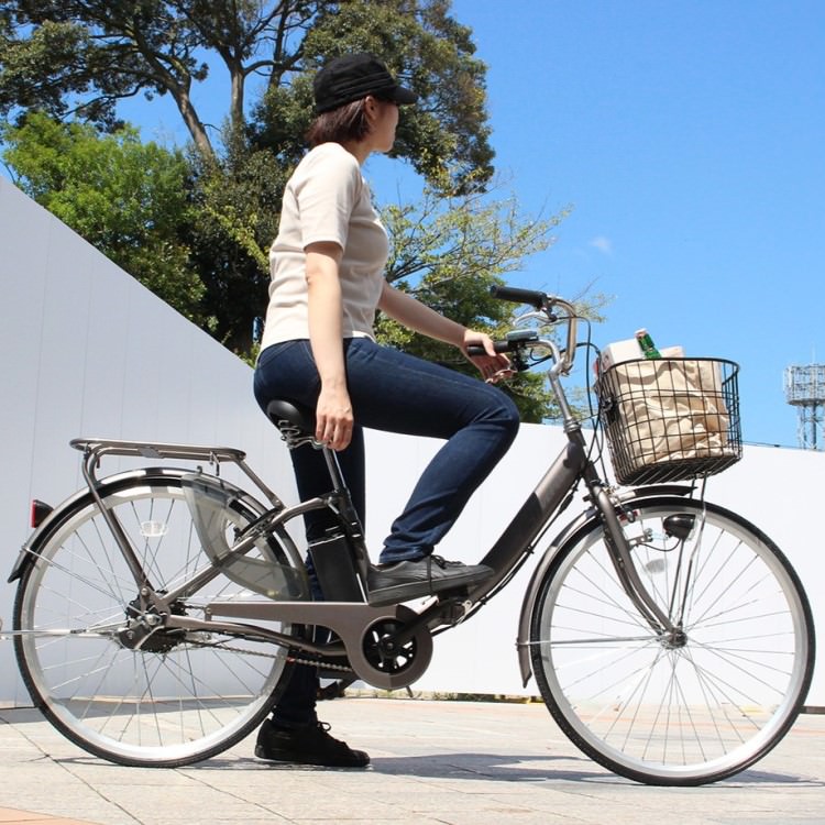 [電動アシスト自転車] ACTIVE PLUS アクティブプラス ノーパンク電動アシスト FDB26EB スモークシルバー MG-AP26EBN 送料無料 (北海道・沖縄・離島別送料)