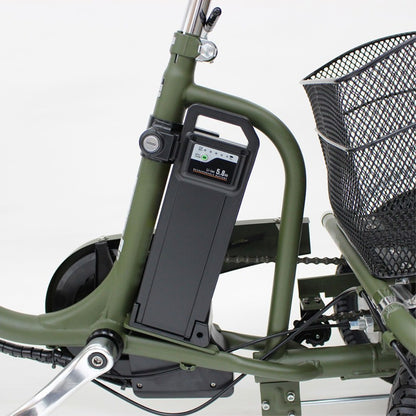 [電動アシスト自転車] E-PARTON PLUS イーパートン プラス ノーパンク ロータイプ電動アシスト三輪自転車 BEPN18PN カーキ 送料無料 (北海道・沖縄・離島別送料)