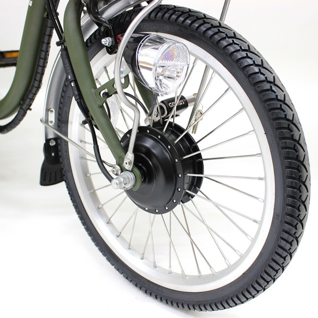 [電動アシスト自転車] E-PARTON PLUS イーパートン プラス ノーパンク ロータイプ電動アシスト三輪自転車 BEPN18PN カーキ 送料無料 (北海道・沖縄・離島別送料)