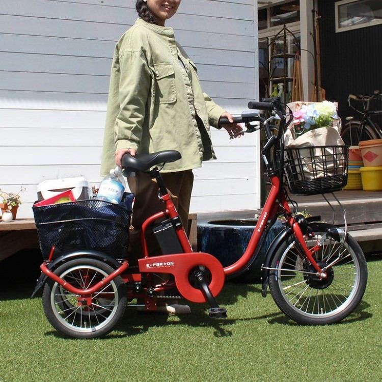 [電動アシスト自転車] E-PARTON イーパートン ロータイプ電動アシスト三輪自転車 BEPN18 ブリックレッド 送料無料 (北海道・沖縄・離島別送料) 50