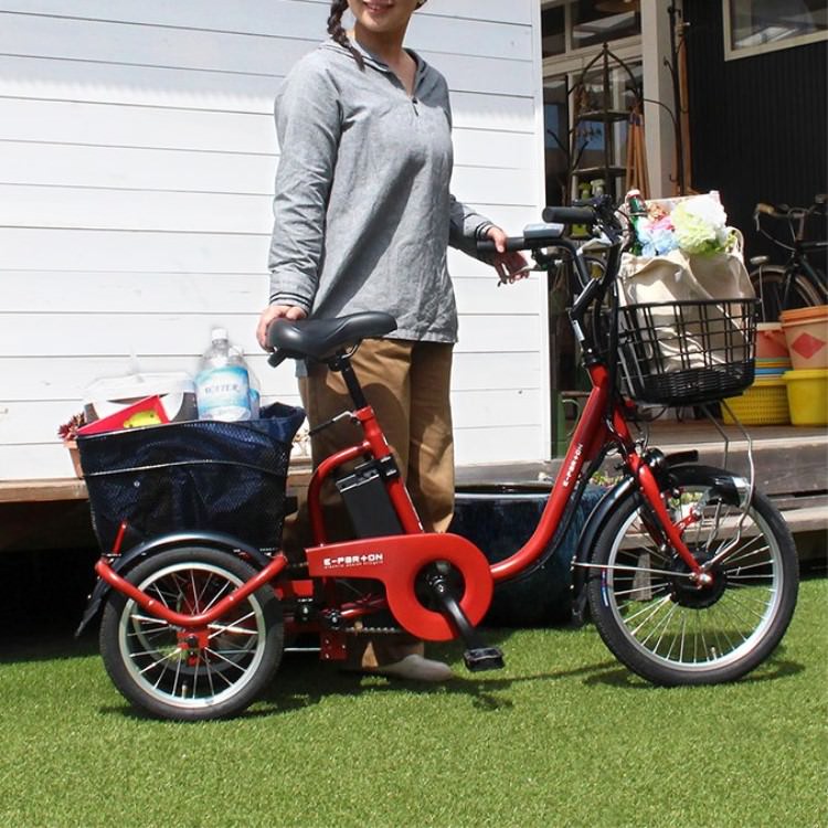 [電動アシスト自転車] E-PARTON イーパートン ロータイプ電動アシスト三輪自転車 BEPN18 ブリックレッド 送料無料 (北海道・沖縄・離島別送料) 50
