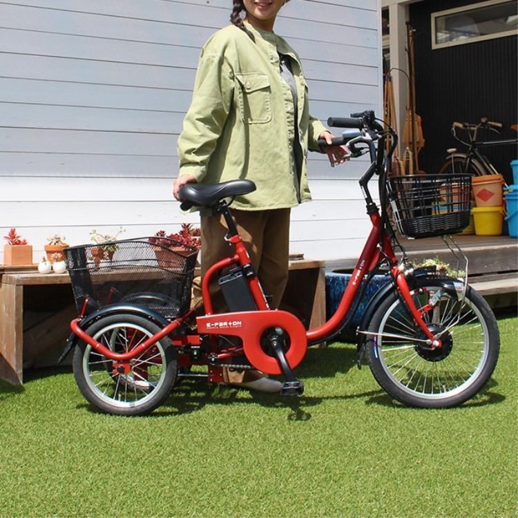 [電動アシスト自転車] E-PARTON イーパートン ロータイプ電動アシスト三輪自転車 BEPN18 ブリックレッド 送料無料 (北海道・沖縄・離島別送料) 50
