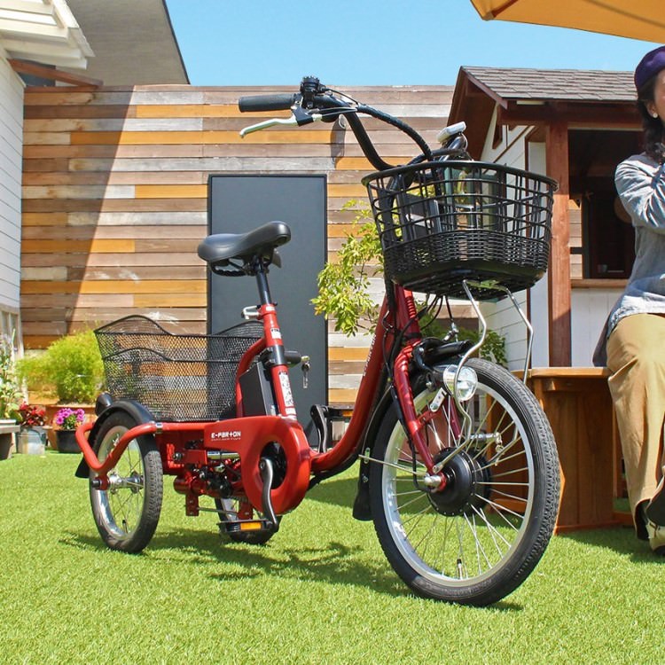 [電動アシスト自転車] E-PARTON イーパートン ロータイプ電動アシスト三輪自転車 BEPN18 ブリックレッド 送料無料 (北海道・沖縄・離島別送料) 50