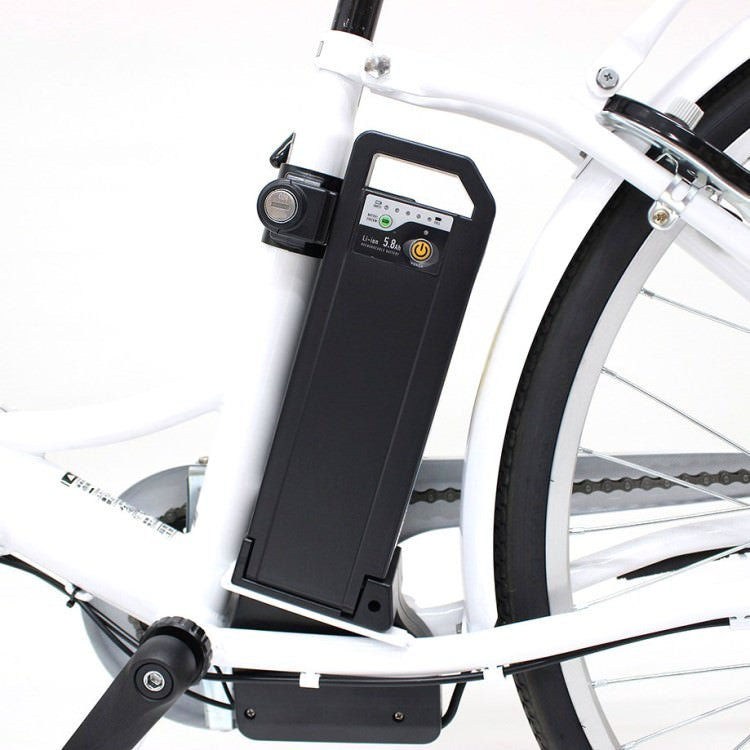 [電動アシスト自転車] FIELD CHAMP フィールドチャンプ 電動アシスト26インチ 折畳み軽快車 パールホワイト MG-FCP100EB 送料無料 (北海道・沖縄・離島別送料)