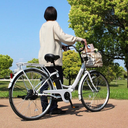 [電動アシスト自転車] FIELD CHAMP フィールドチャンプ 電動アシスト26インチ 折畳み軽快車 パールホワイト MG-FCP100EB 送料無料 (北海道・沖縄・離島別送料)